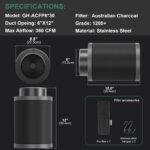 6*12Inch Hydroponic Air Carbon Filter Australian Charcoal Odor Scrubber Reversible Flange Included – Image 6