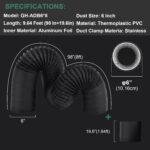 4/6inch flexible aluminum duct, heavy-duty 4-layer protection, 25 feet long, suitable for heating, cooling, ventilation and exhaust scenarios – Image 6